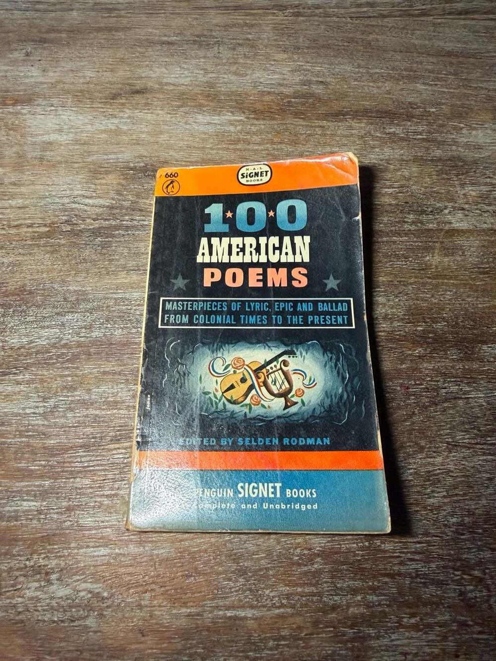 Penguin Signet Books 100 American Poems Paperback Book Edited by Selden Rodman